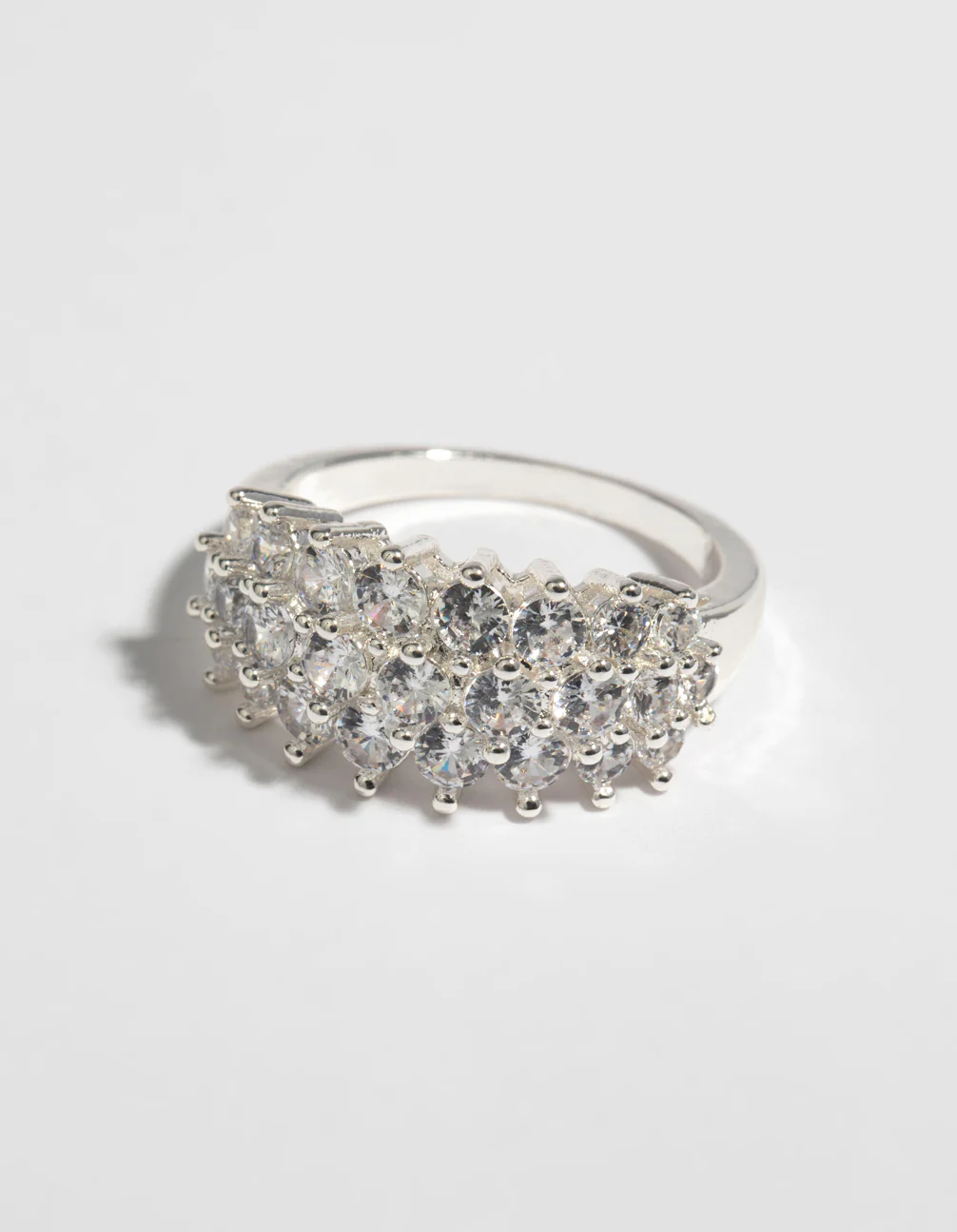 Silver Cubic Zirconia Cluster Ring - Image 3