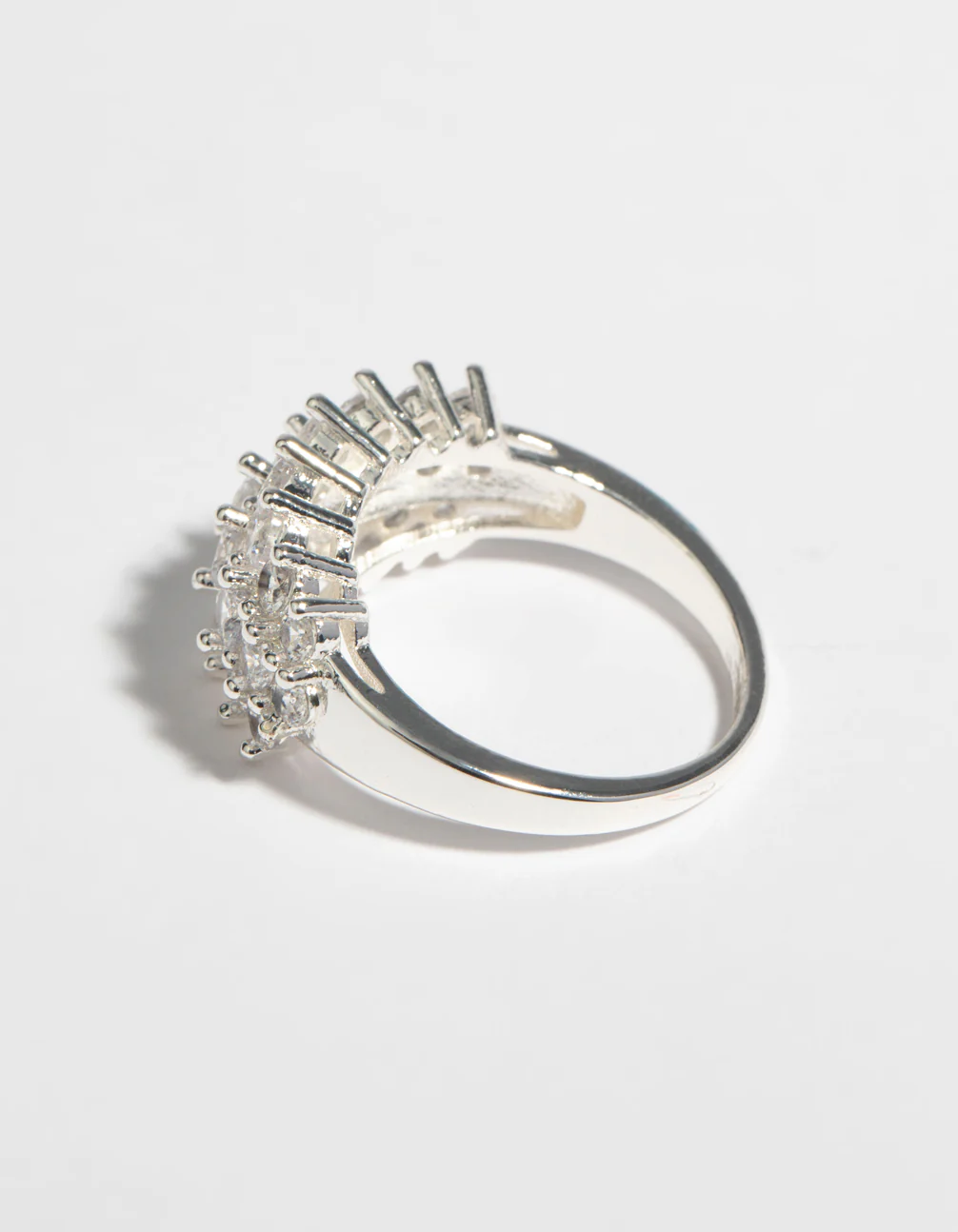 Silver Cubic Zirconia Cluster Ring - Image 4