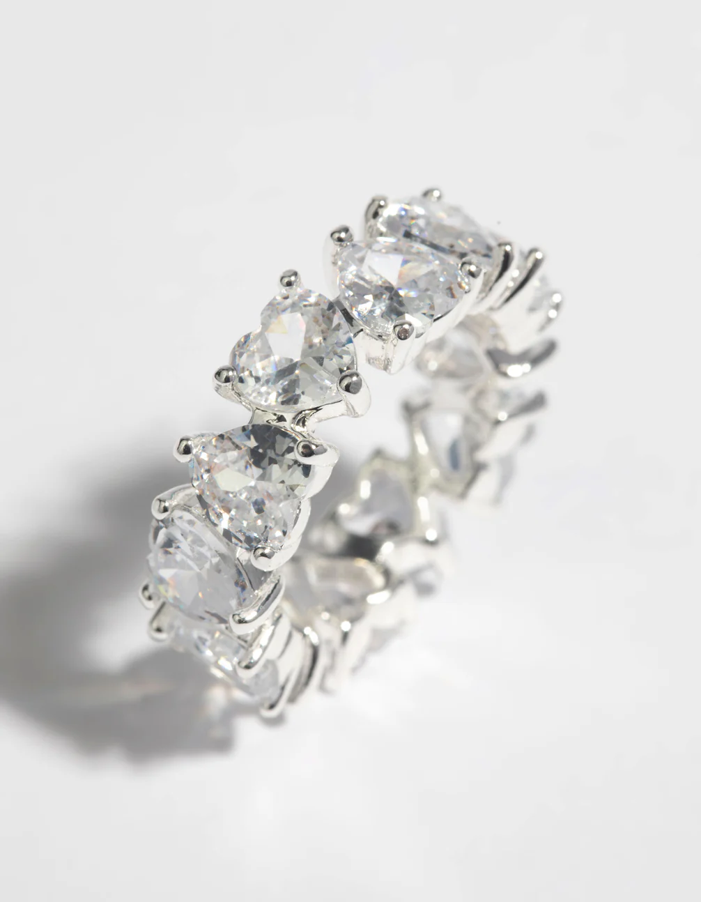 Silver Cubic Zirconia Heart Ring - Image 3