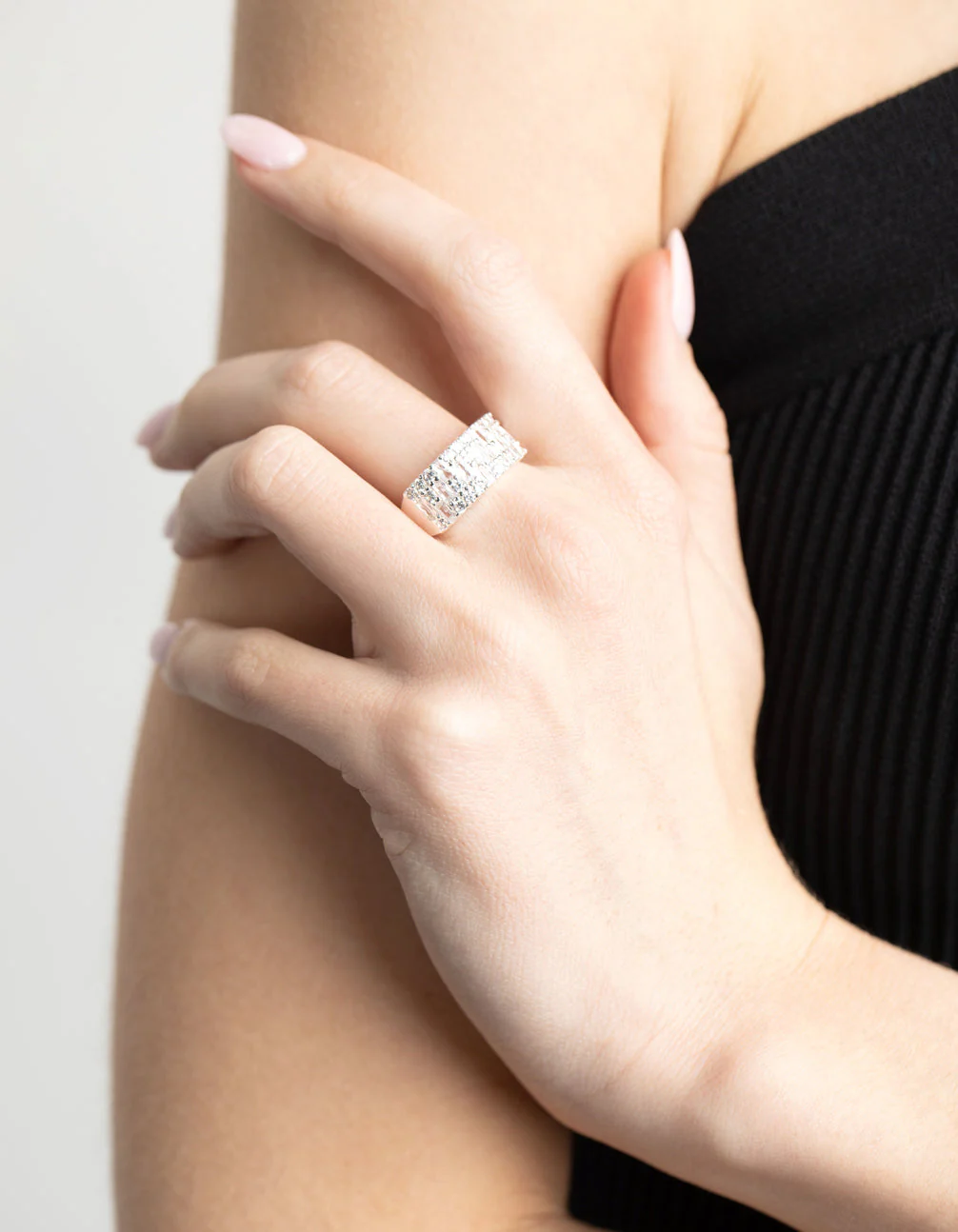 Silver Plated Mixed Shape Cocktail Ring - Image 2