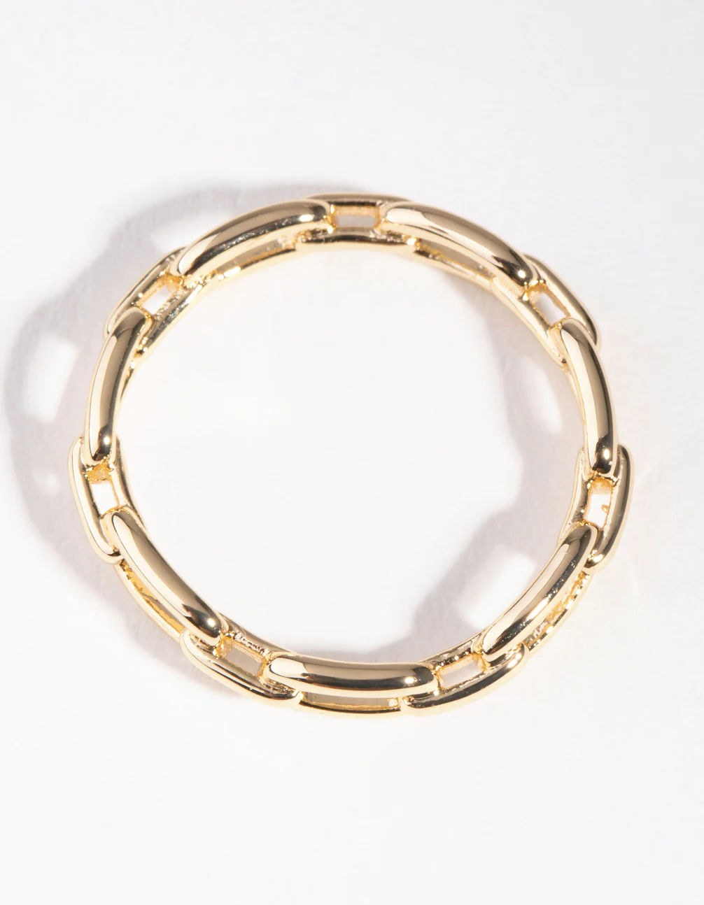 Gold Plated Skinny Rectangle Link Ring - Image 2