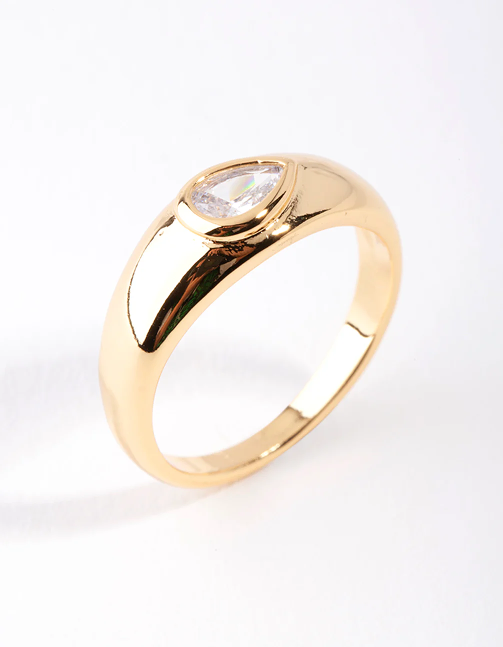 Gold Plated Oval Diamante Ring - Image 2