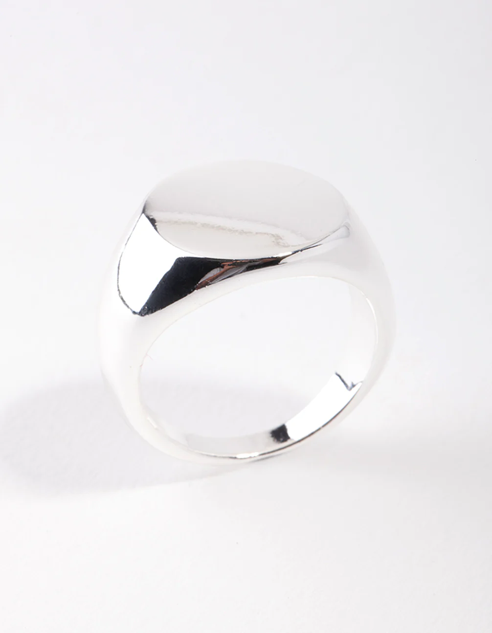 Silver Plated Plain Signet Ring - Image 2