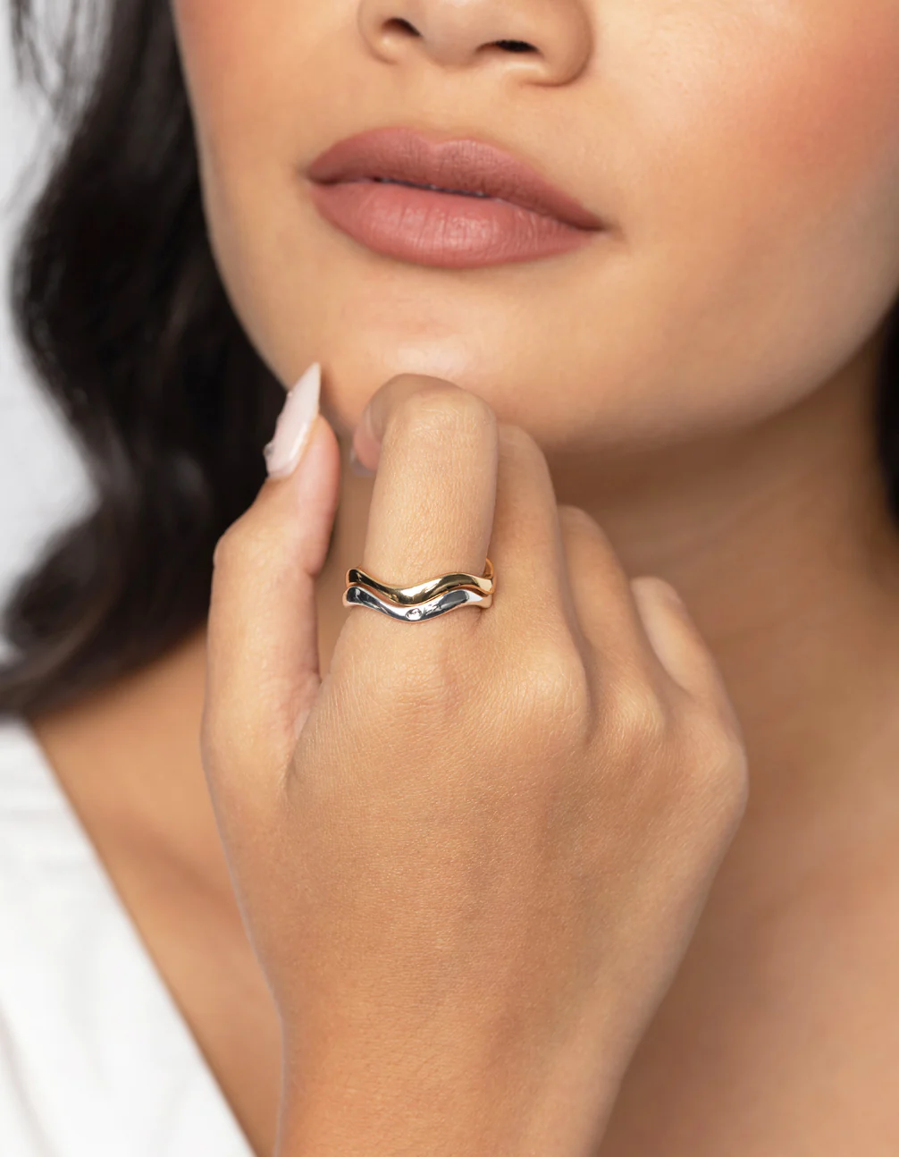 Gold & Silver Plated Weave Ring Set - Image 2