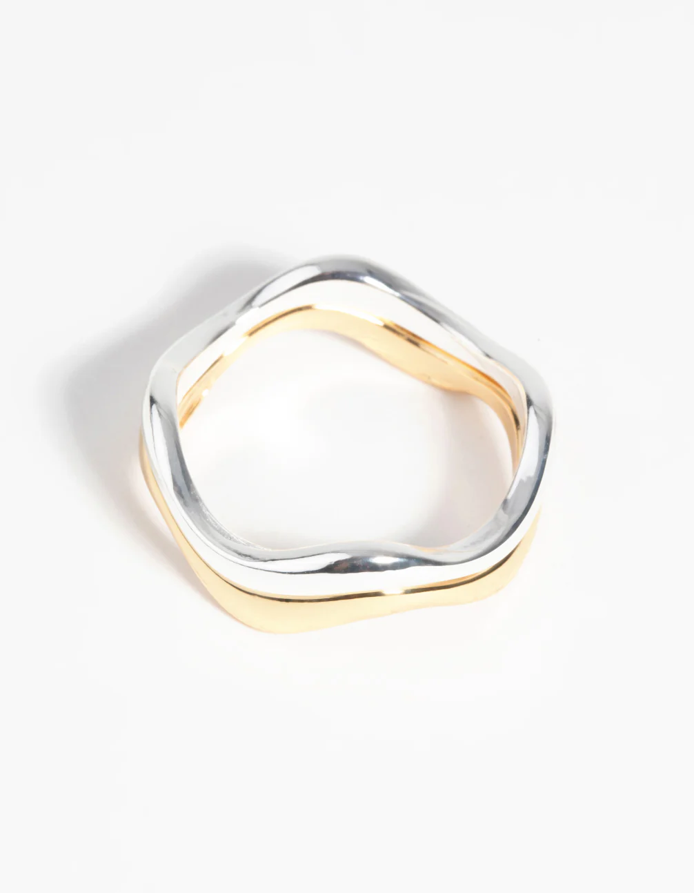 Gold & Silver Plated Weave Ring Set - Image 3
