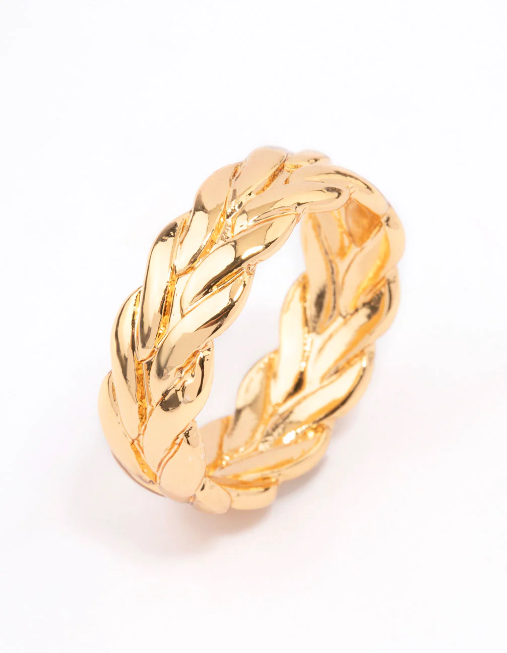 Gold Plated Leaf Band Ring - Image 2