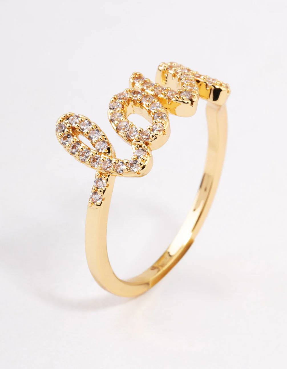 Gold Plated Love Script Ring - Image 2