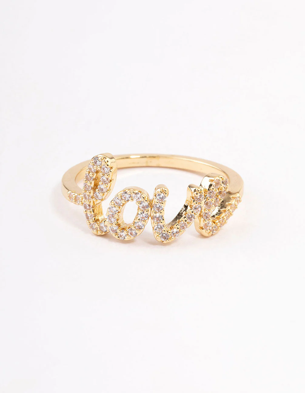 Gold Plated Love Script Ring - Image 3