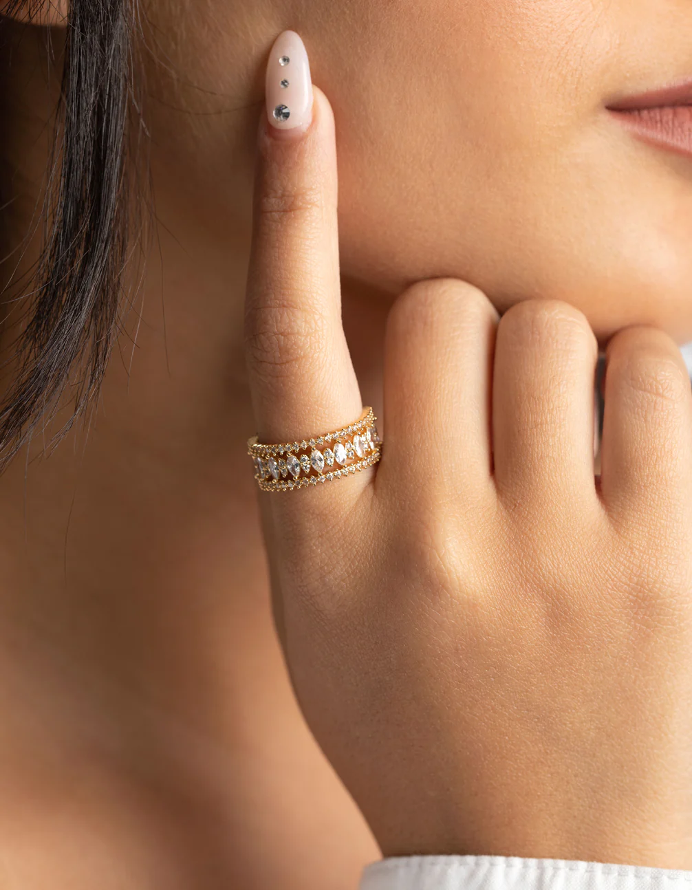 Gold Plated Ring with Cubic Zirconia - Image 2