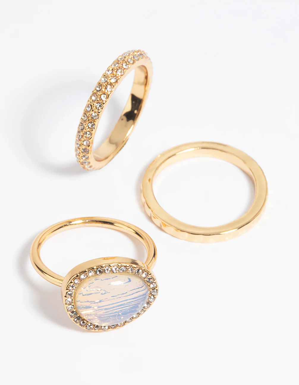 Gold Semi-Precious Stone Diamante Ring - Image 2