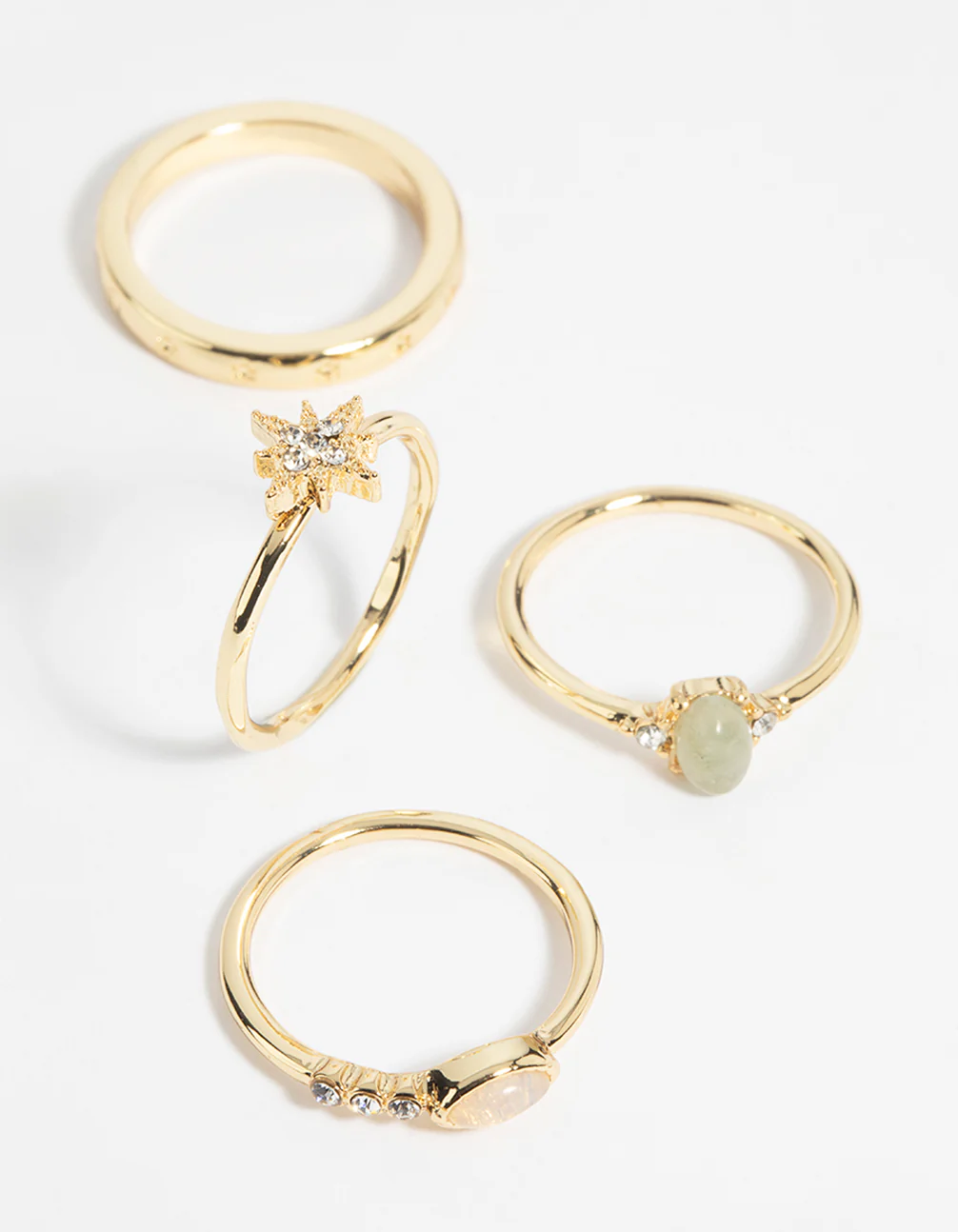 Gold Plated Semi-Precious Stone Ring Pack - Image 2