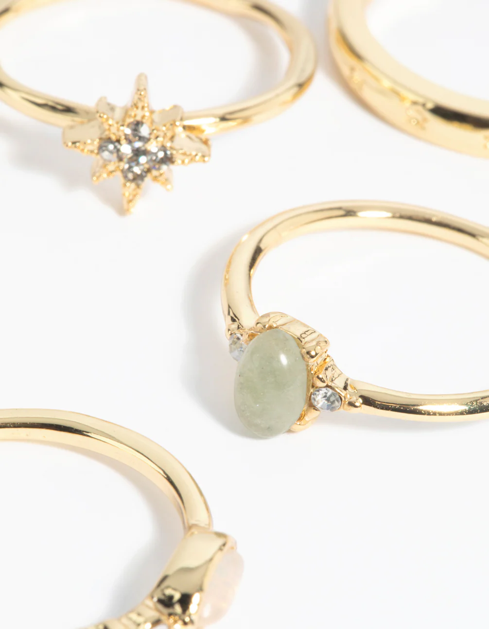 Gold Plated Semi-Precious Stone Ring Pack - Image 3