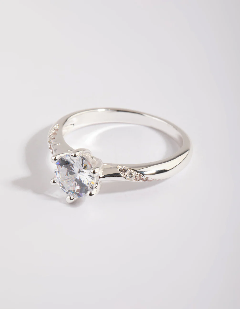 Silver Plated Twisted Ring with Cubic Zirconia - Image 2