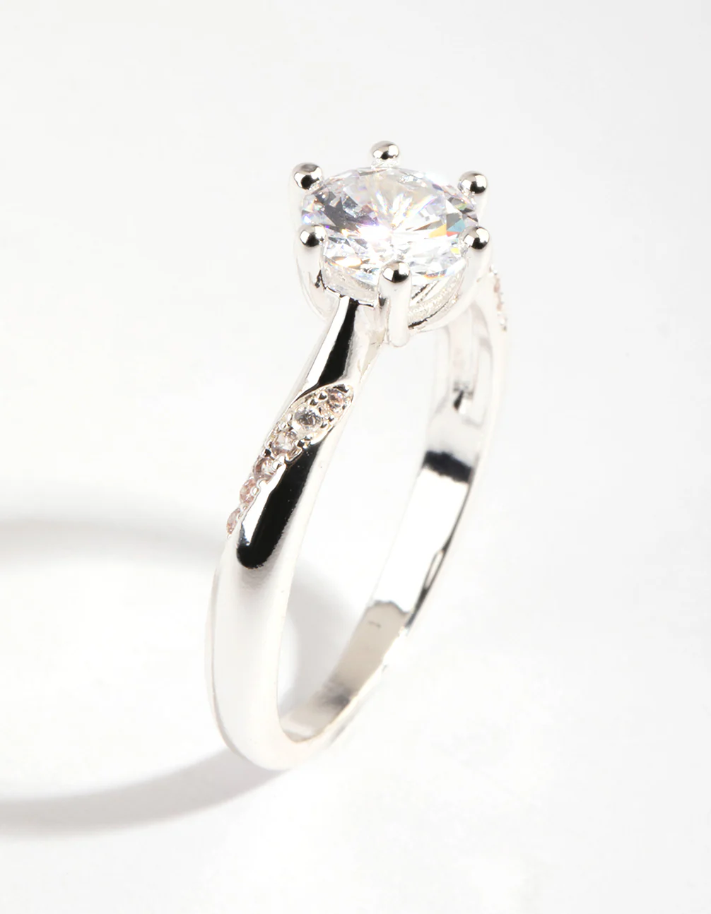 Silver Plated Twisted Ring with Cubic Zirconia - Image 3