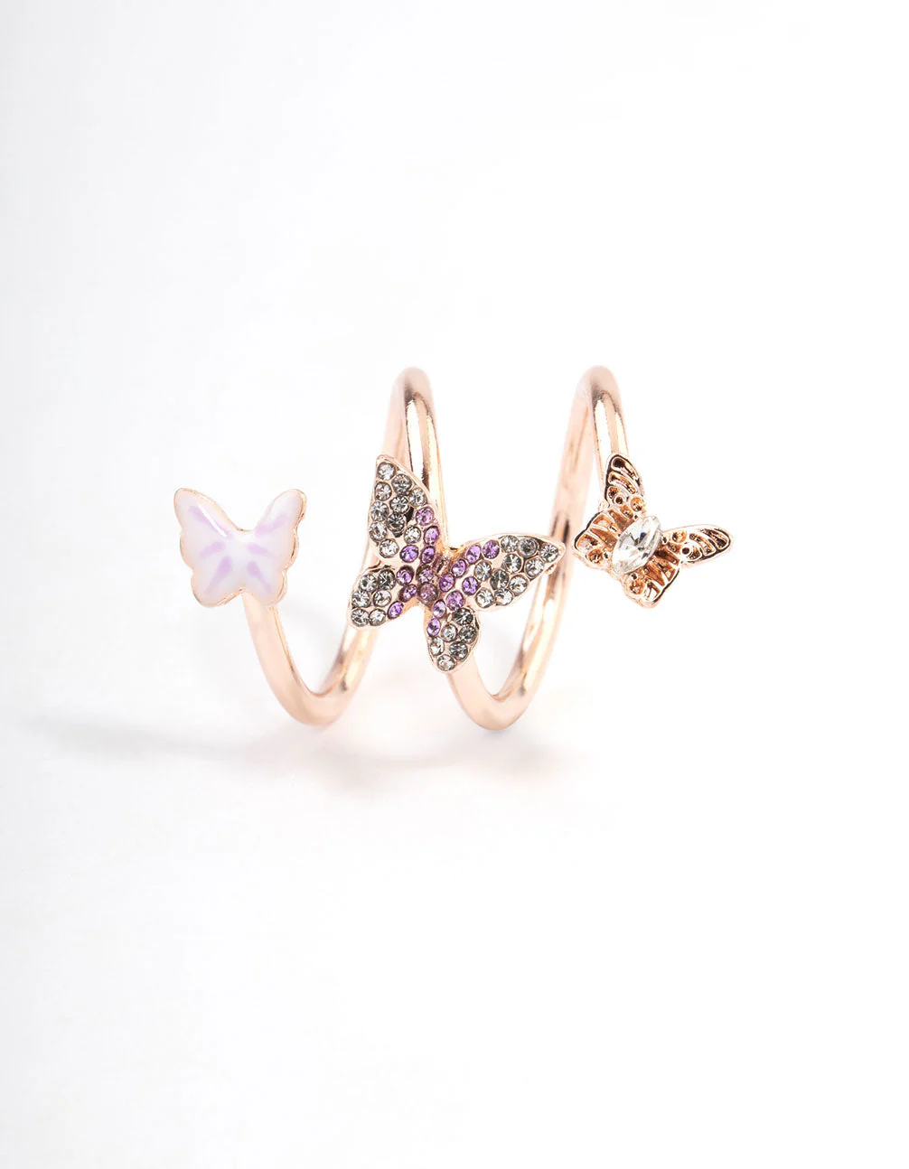 Rose Gold Butterfly Wrap Ring - Image 3