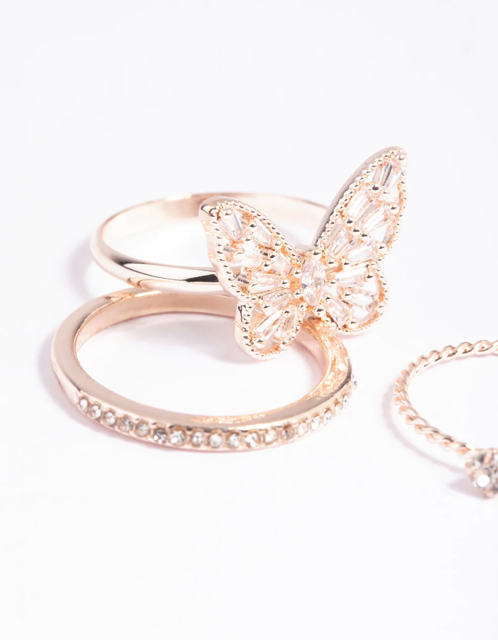 Rose Gold Butterfly Ring Pack - Image 2