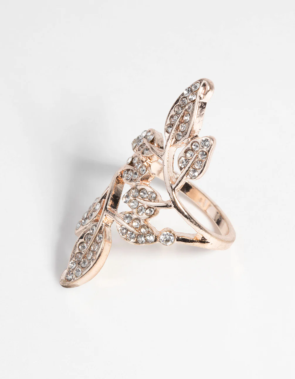 Rose Gold Diamante Petal Ring - Image 3