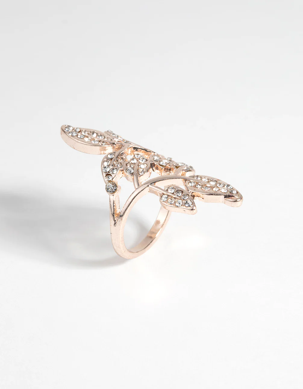 Rose Gold Diamante Petal Ring - Image 4