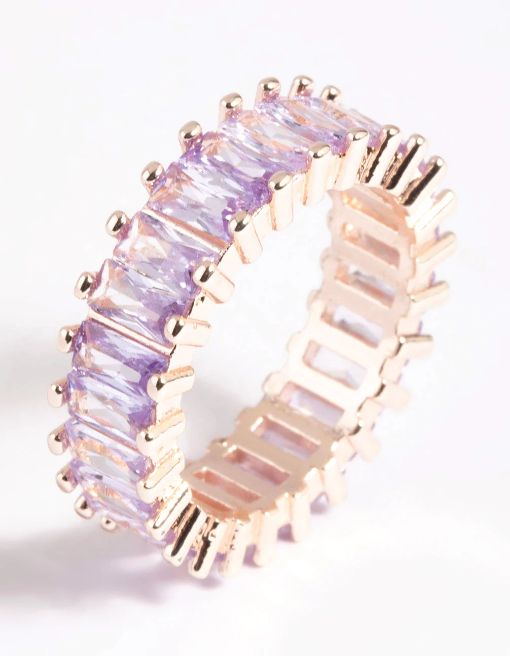 Rose Gold Lilac Cubic Zirconia Ring - Image 3