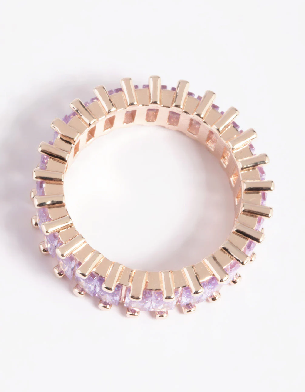 Rose Gold Lilac Cubic Zirconia Ring - Image 4