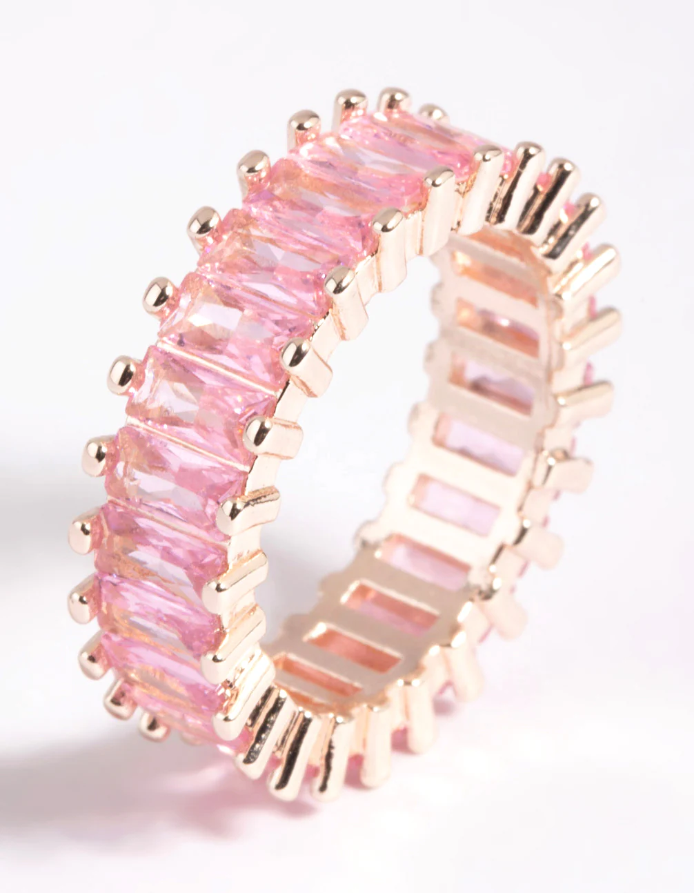 Rose Gold Pink Cubic Zirconia Ring - Image 3