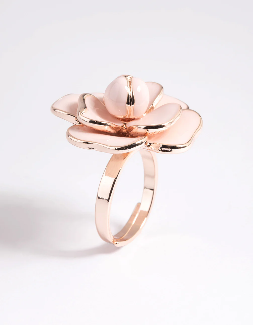 Rose Gold Blush Flower Ring - Image 4