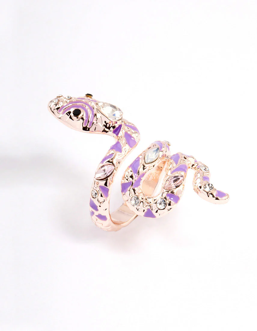 Rose Gold Flashy Snake Ring - Image 2