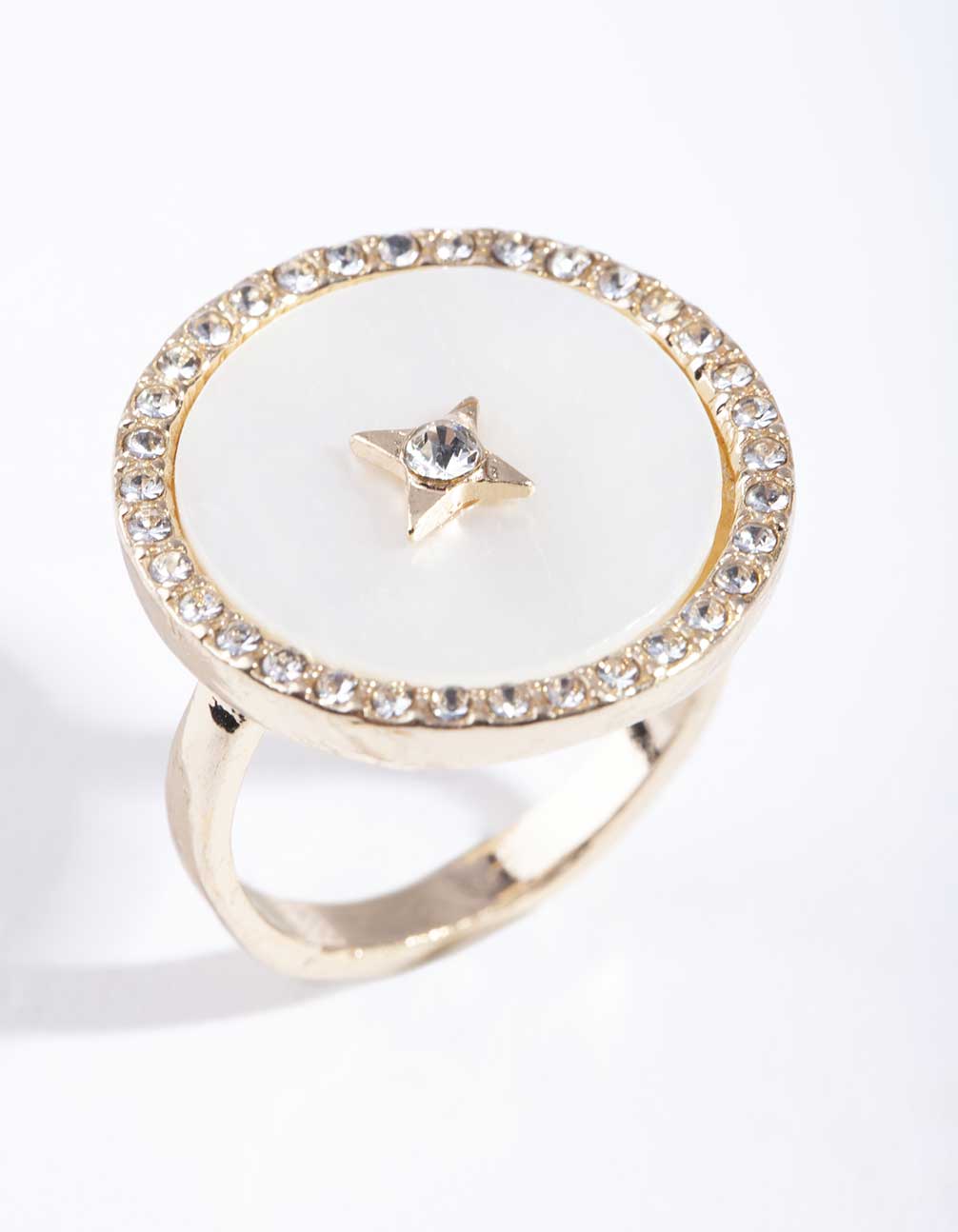 Rose Gold Shell Bling Ring - Image 2