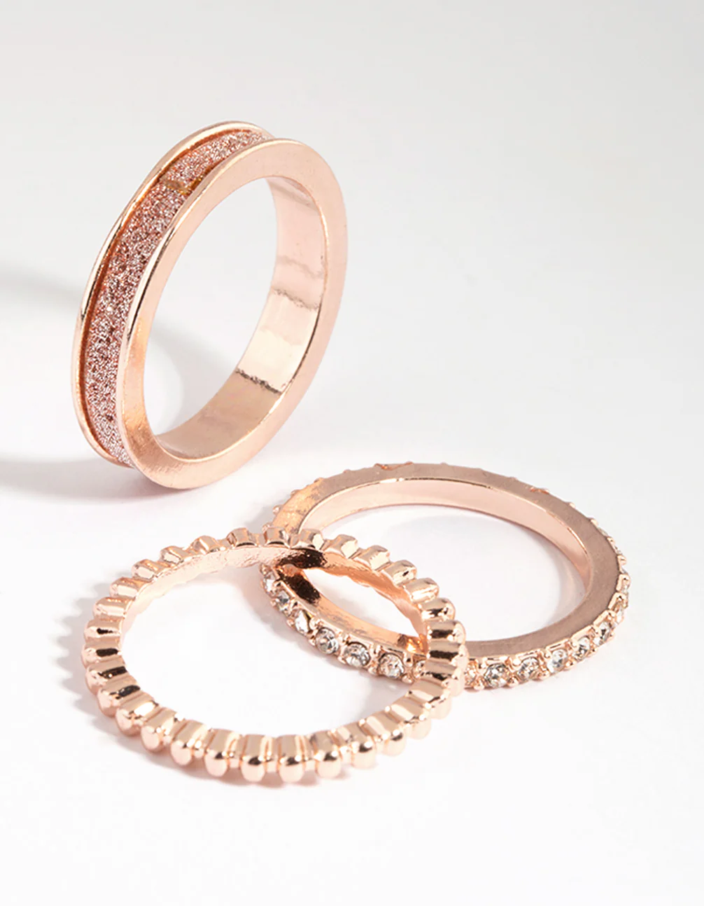 Rose Gold Glitter Ring Stack Pack - Image 3
