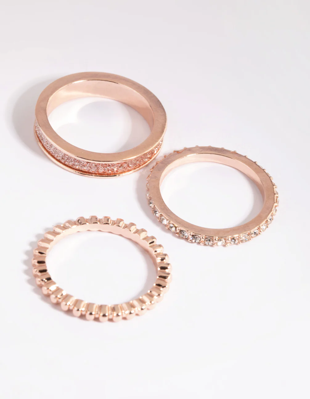 Rose Gold Glitter Ring Stack Pack - Image 4