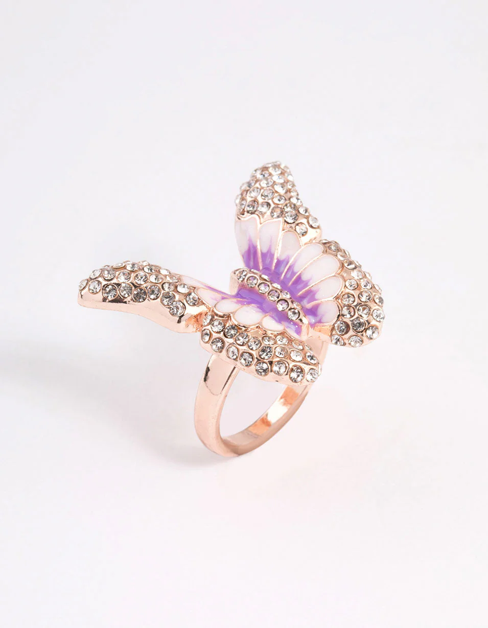 Rose Gold Grand Butterfly Ring - Image 2