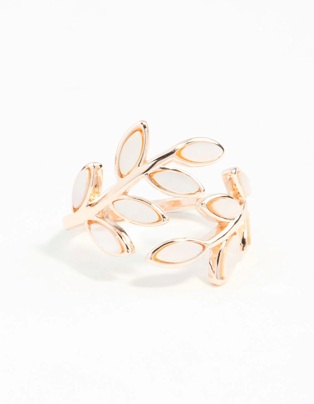 Rose Gold Pink Enamel Butterfly Ring - Image 3