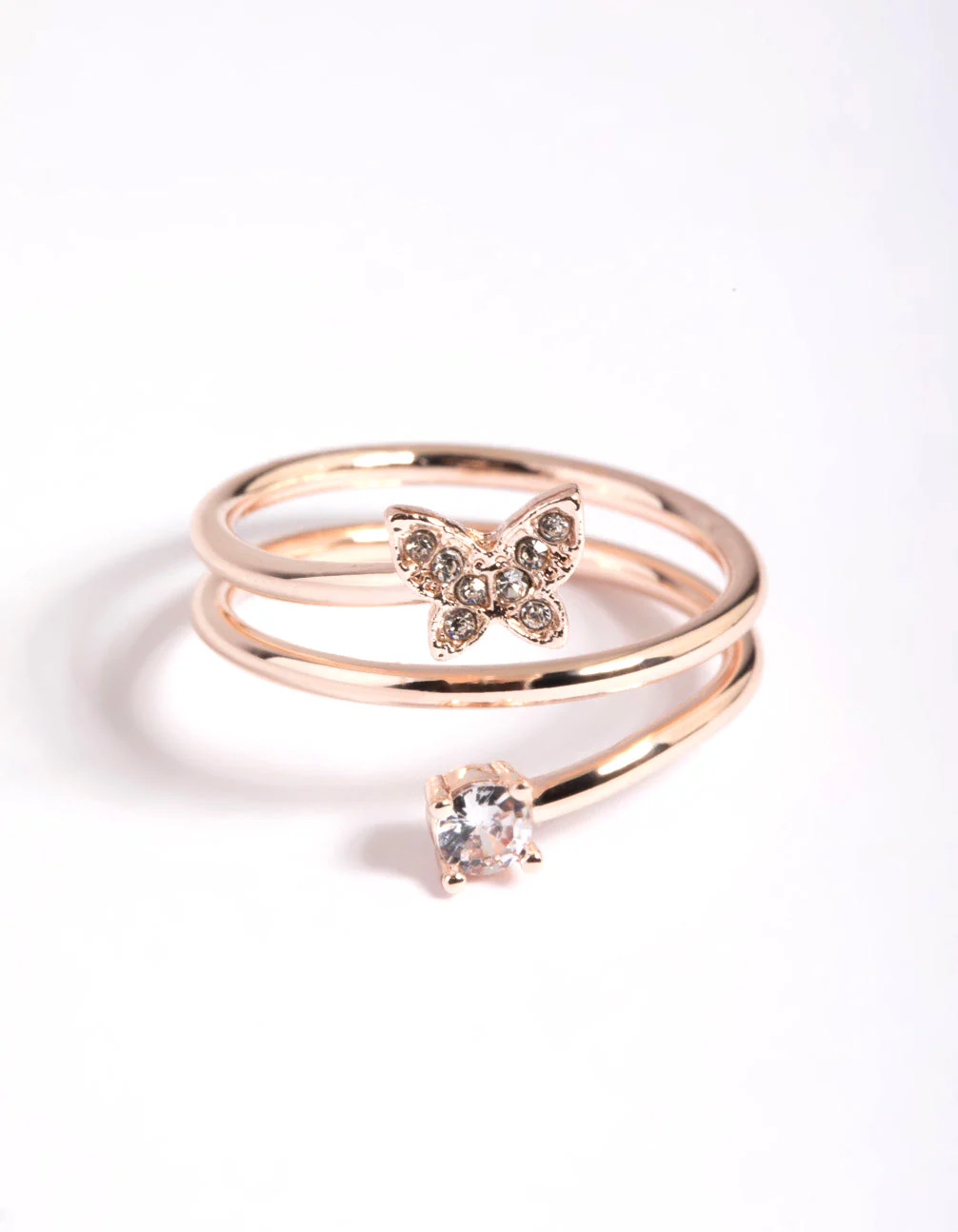 Rose Gold Butterfly Wrap Ring - Image 3