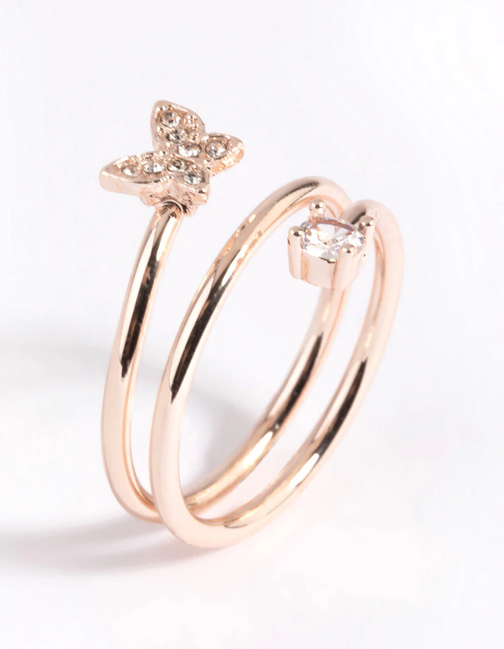 Rose Gold Butterfly Wrap Ring - Image 4