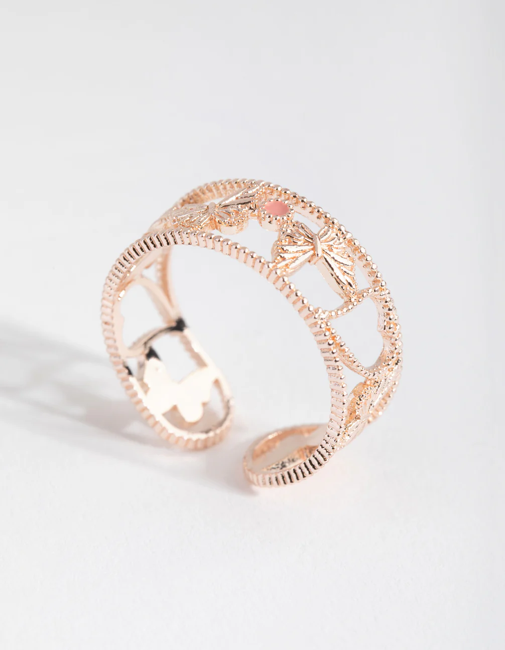 Rose Gold Multi Butterfly Ring - Image 3