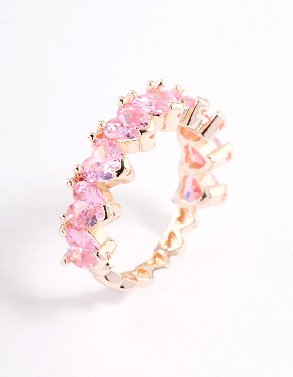 Rose Gold Plated Multi Heart Band Ring - Image 2