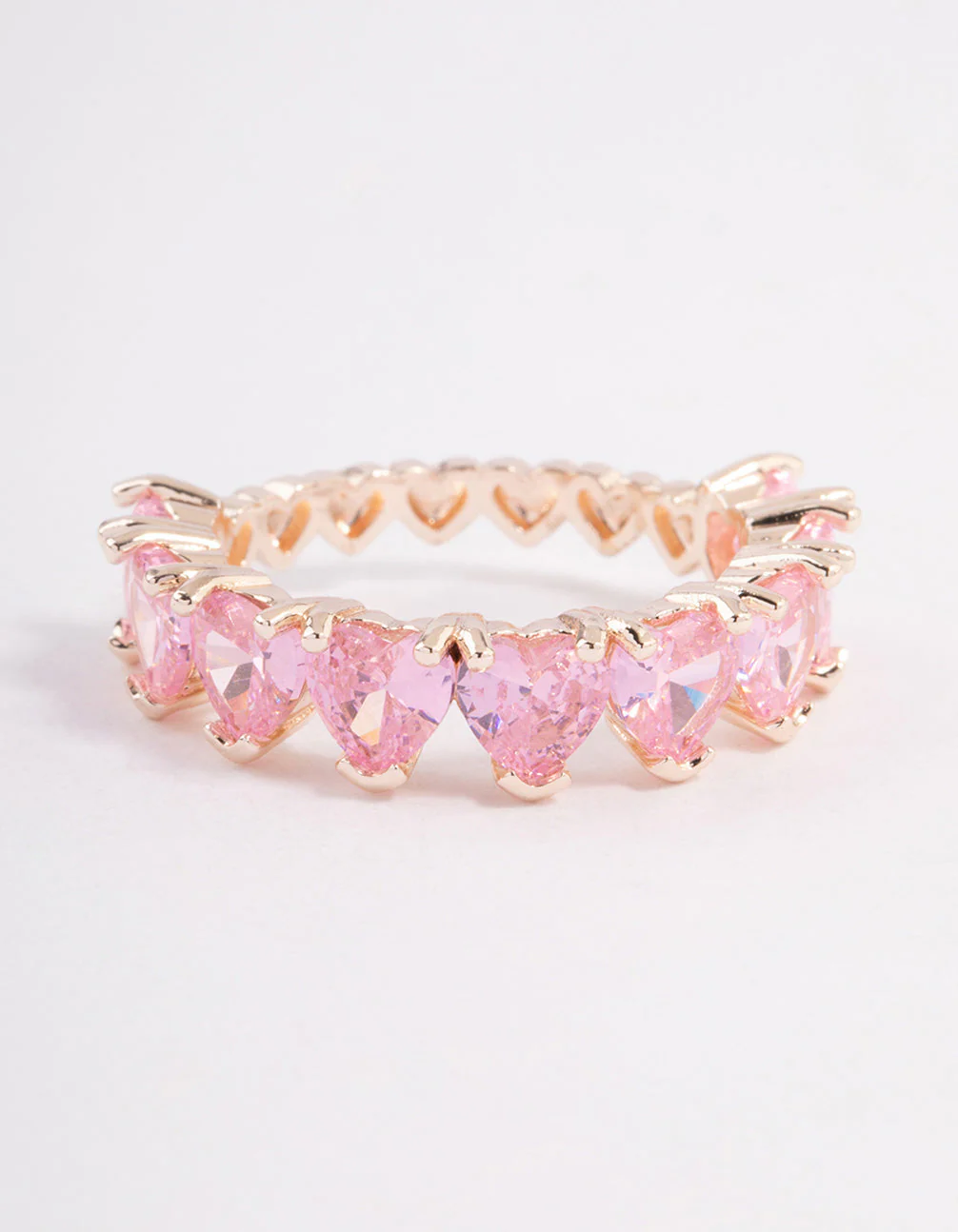 Rose Gold Plated Multi Heart Band Ring - Image 3