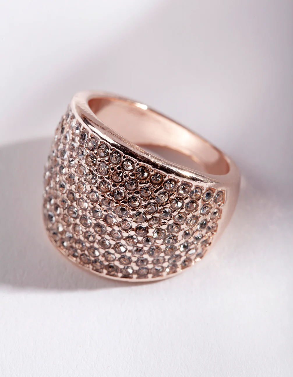 Rose Gold Pave Diamante Dome ring - Image 2