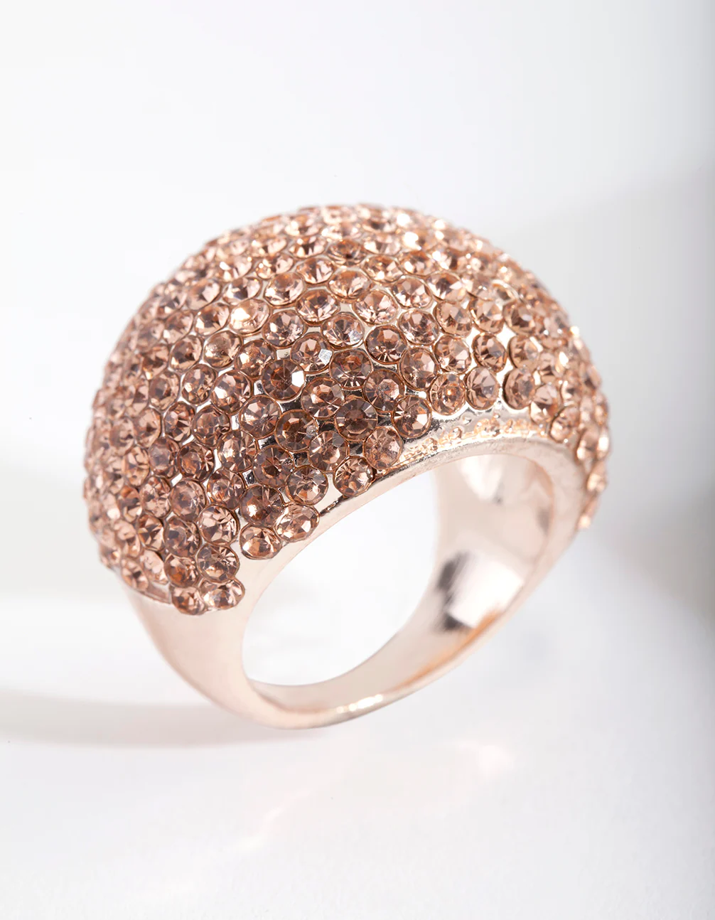 Rose Gold Giant Pave Dome Ring - Image 2