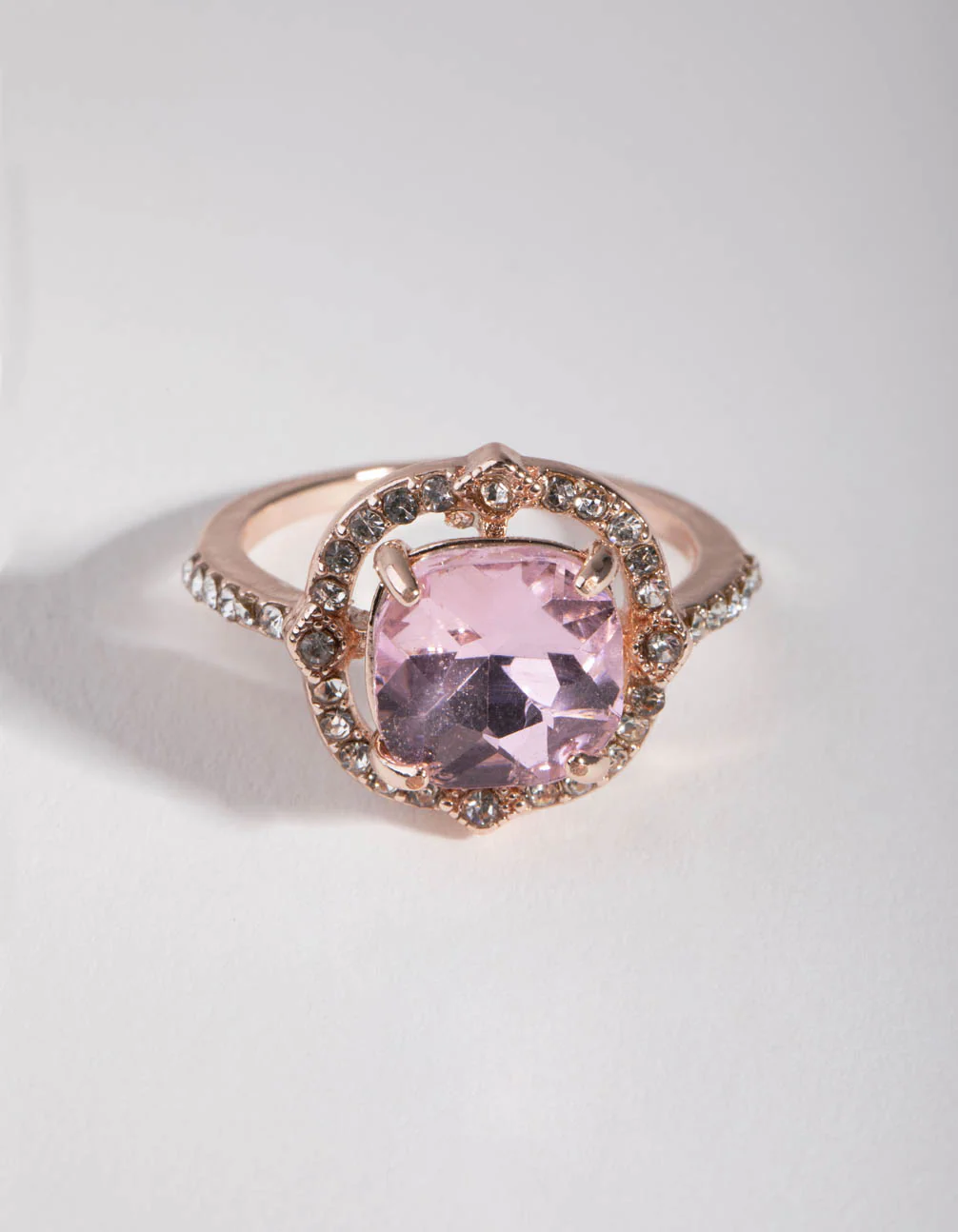 Rose Gold Pink Stone Ring - Image 2