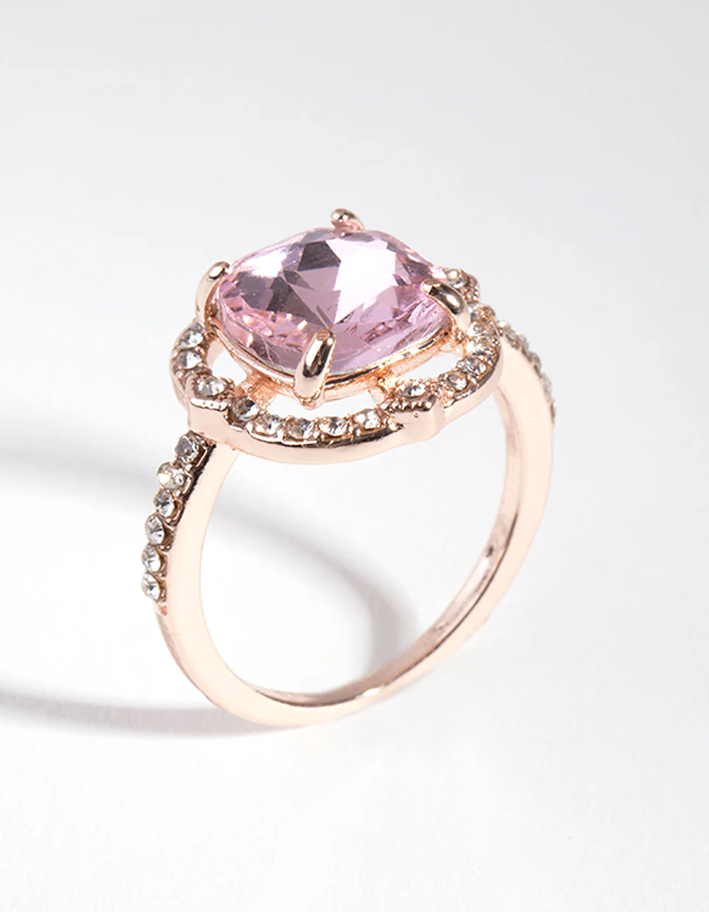 Rose Gold Pink Stone Ring - Image 3