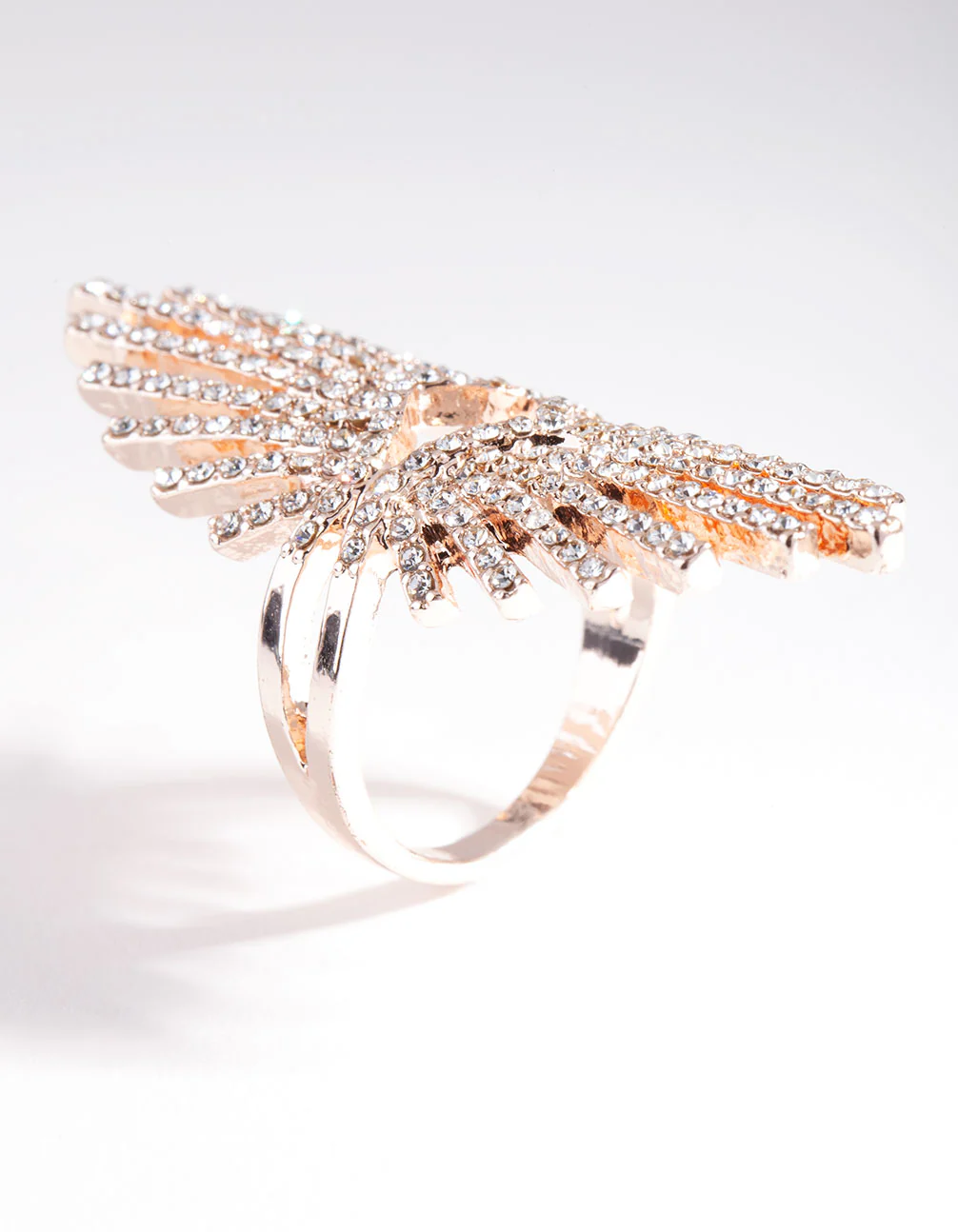 Rose Gold Diamante Burst Ring - Image 3