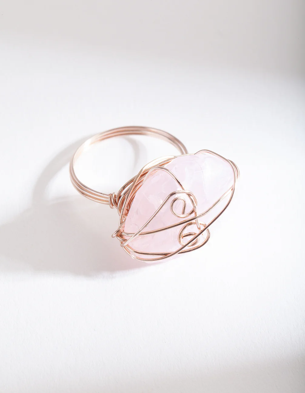 Rose Gold Pink Stone Ring - Image 4
