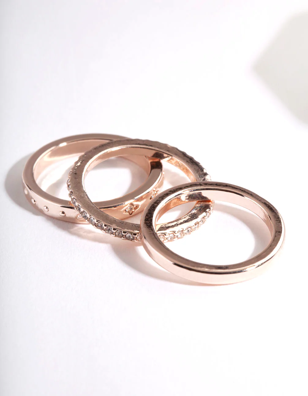 Rose Gold Diamante Star Ring Stack Pack - Image 2