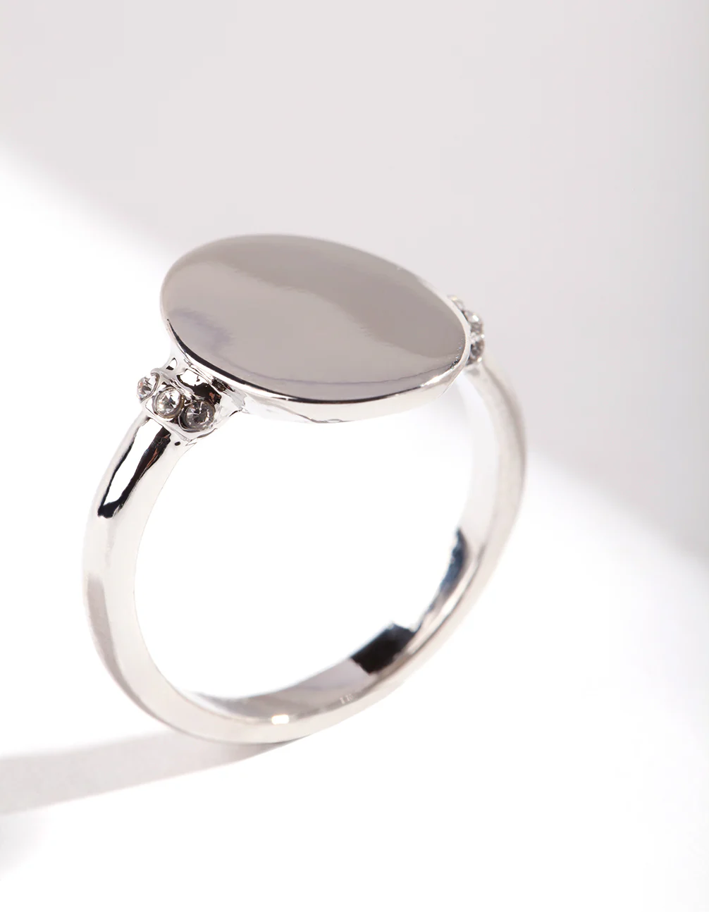 Silver Oval Shape Signet Ring - Image 2
