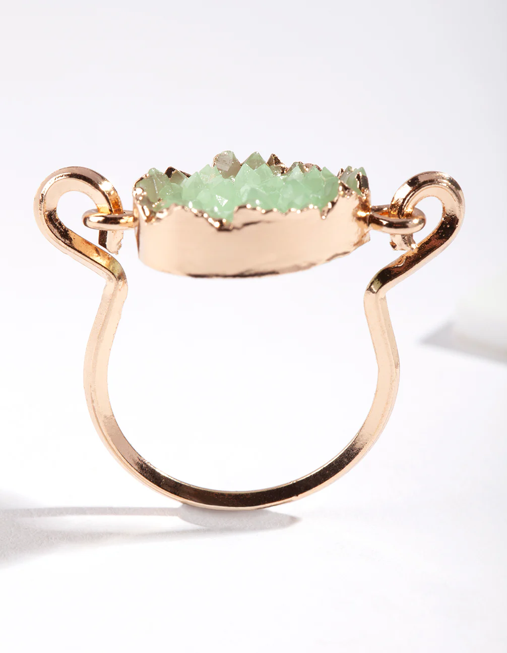Gold Jade Druzy Ring - Image 2