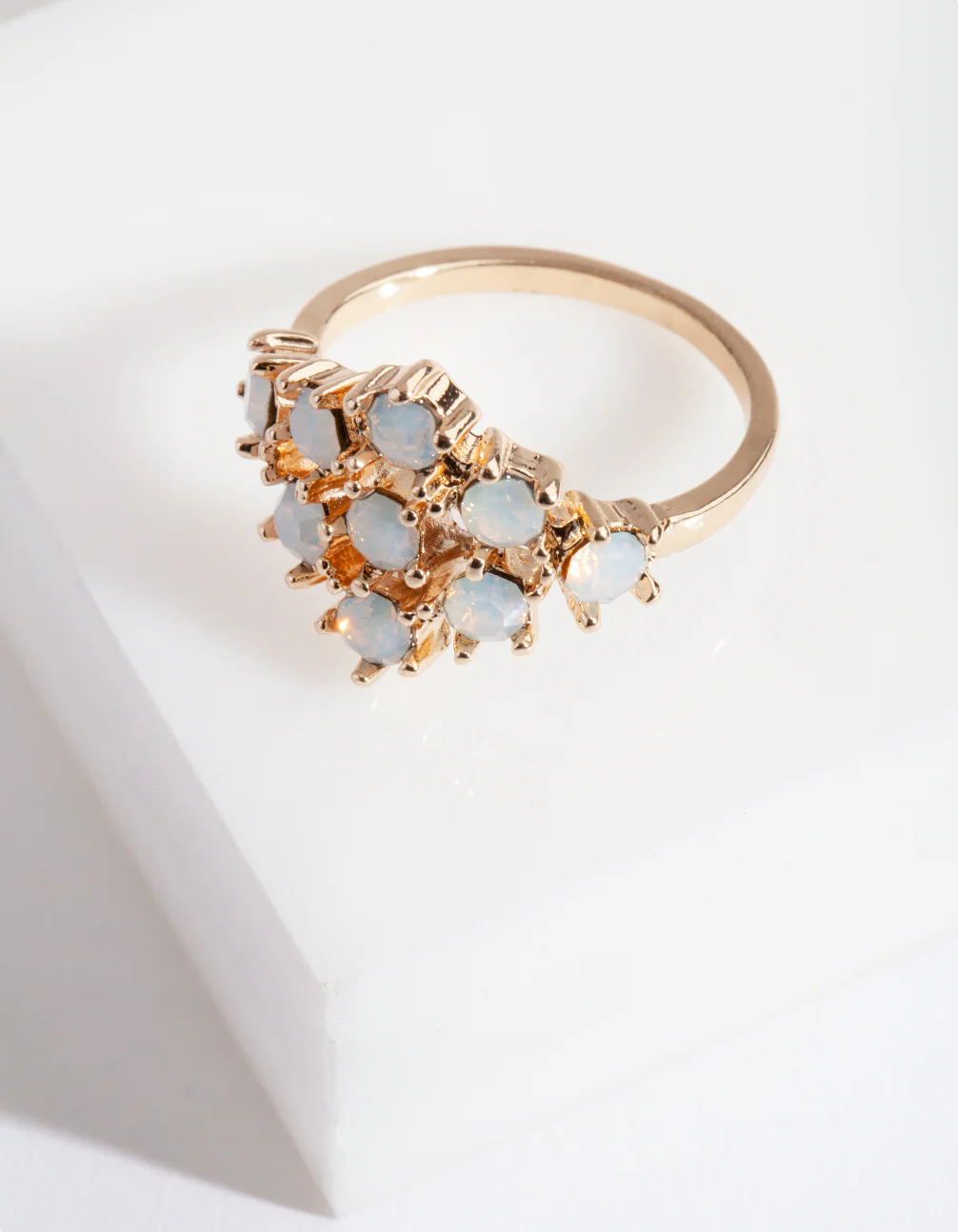 Gold White Stone Ring - Image 2