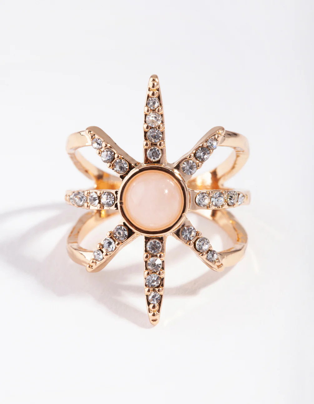 Gold Diamante Sun Burst Ring - Image 2