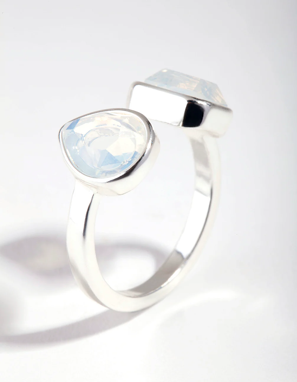 Silver Open Centre Stone Ring - Image 3
