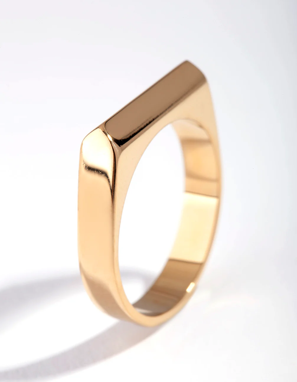Surgical Steel Rectangle Signet Ring - Image 2